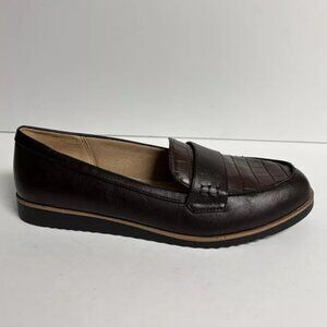 LifeStride Women’s Zee, Brown Slip-On Loafers, Size 9 Wide